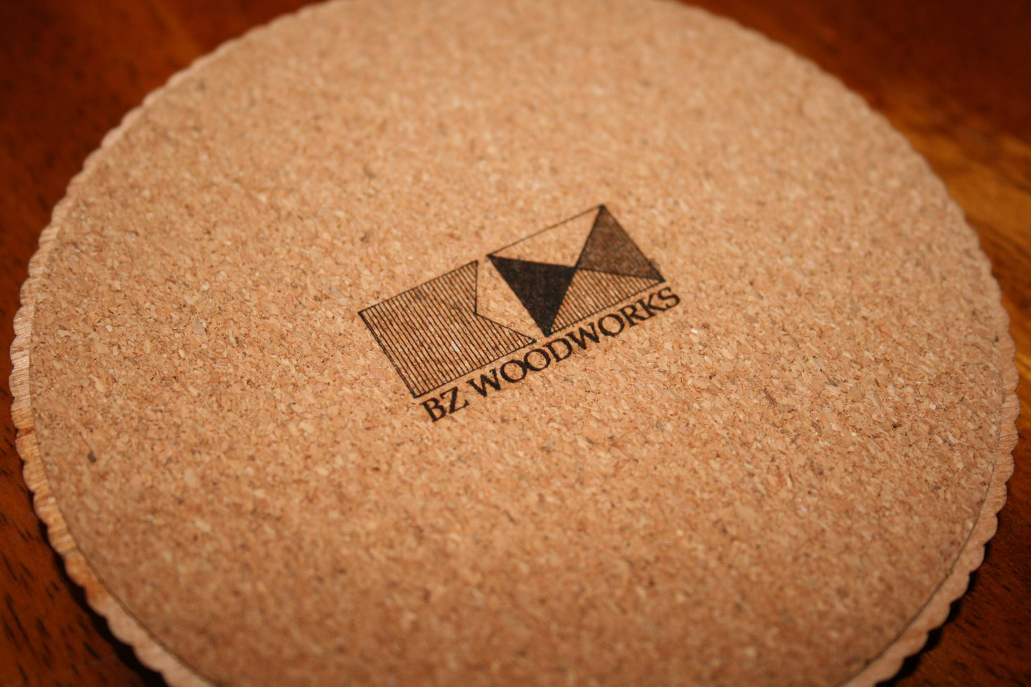 Custom Laser Engraved Cherry Wood Coaster - Includes 1 Coaster and Design Fee