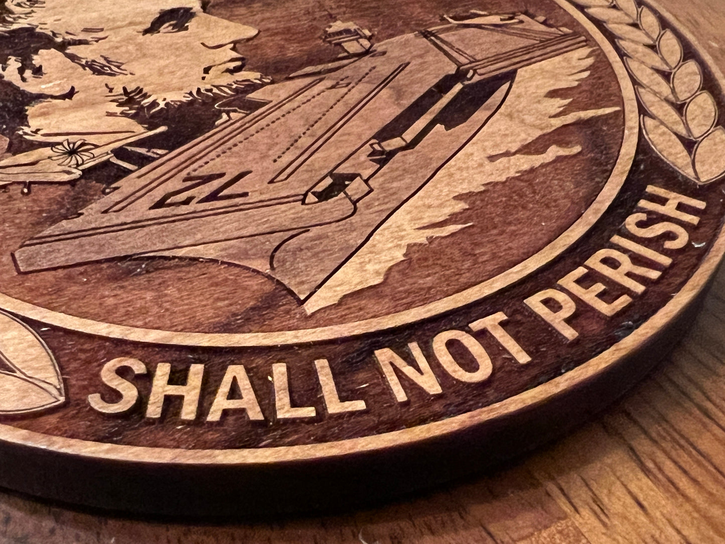 USS Abraham Lincoln (CVN 72) Coaster – US Navy Aircraft Carrier – Laser Engraved Cherry Wood Coaster – Solid Wood Navy Gift