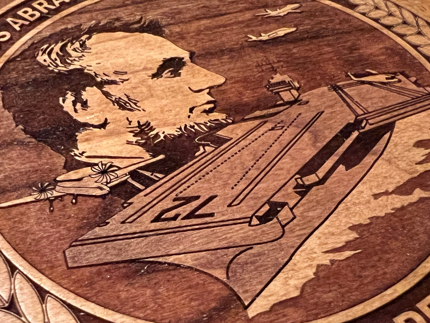 USS Abraham Lincoln (CVN 72) Coaster – US Navy Aircraft Carrier – Laser Engraved Cherry Wood Coaster – Solid Wood Navy Gift