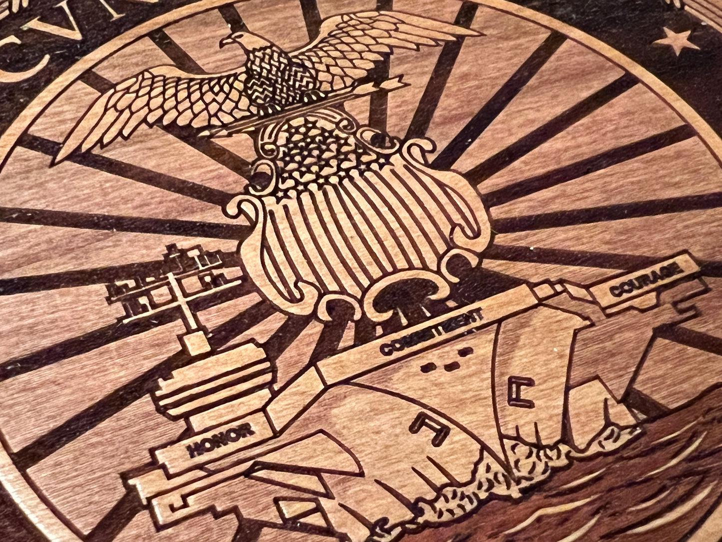 USS John C. Stennis (CVN 74) Coaster – US Navy Aircraft Carrier – Laser Engraved Cherry Wood Coaster – Solid Wood Navy Gift
