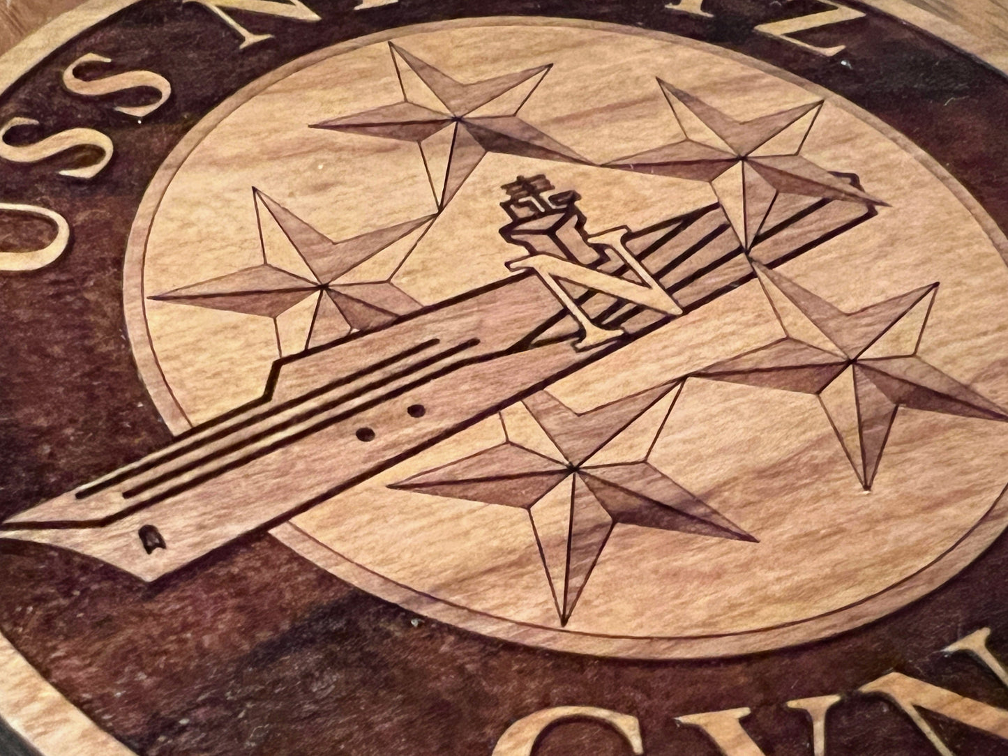 USS Nimitz (CVN 68) Coaster – US Navy Aircraft Carrier – Laser Engraved Cherry Wood Coaster – Solid Wood Navy Gift