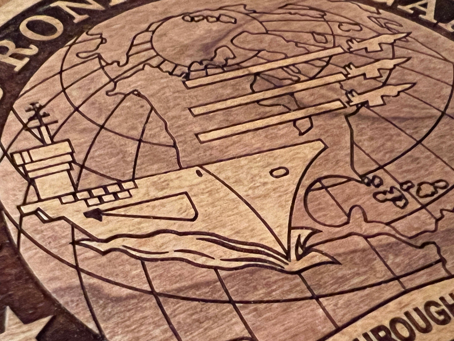 USS Ronald Reagan (CVN 76) Coaster – US Navy Aircraft Carrier – Laser Engraved Cherry Wood Coaster – Solid Wood Navy Gift